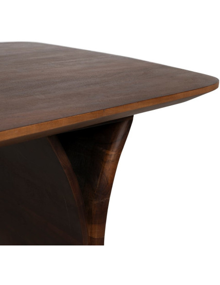 Table à manger moderne chic Rectangulaire 6 personnes en Bois d'acacia Marron foncé Naziel - 5