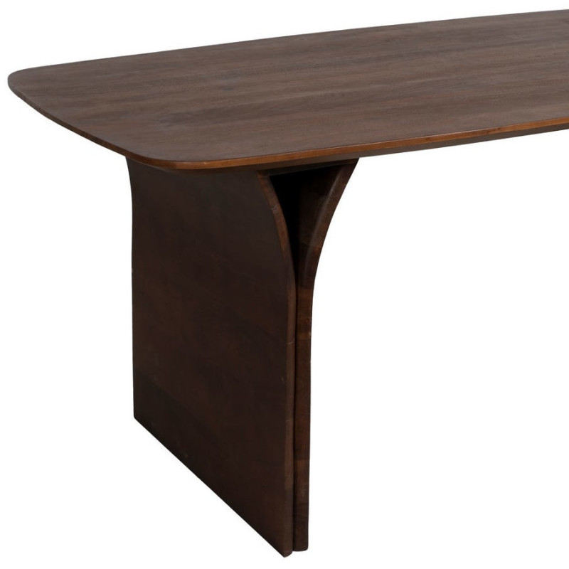 Table à manger moderne chic Rectangulaire 6 personnes en Bois d'acacia Marron foncé Naziel - 6