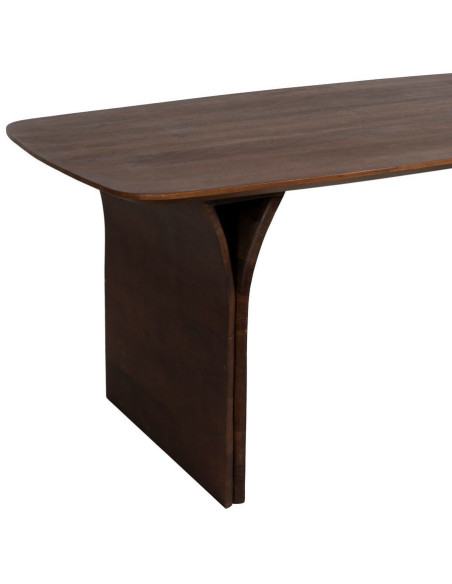 Table à manger moderne chic Rectangulaire 6 personnes en Bois d'acacia Marron foncé Naziel - 6