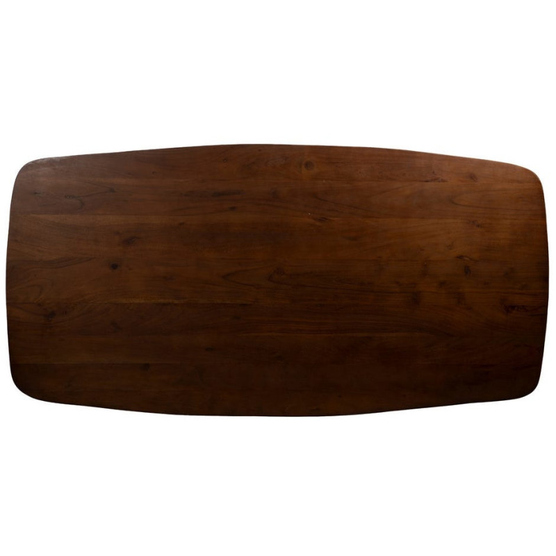 Table à manger moderne chic Rectangulaire 6 personnes en Bois d'acacia Marron foncé Naziel - 7
