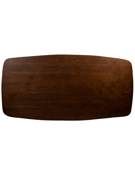 Table à manger moderne chic Rectangulaire 6 personnes en Bois d'acacia Marron foncé Naziel - 7