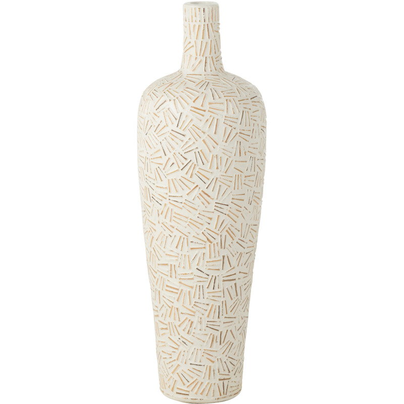 Vase Ovale XXL Hauteur 80 cm en Ciment Blanc Lawra - 1