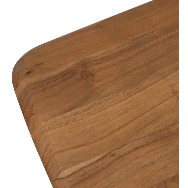 Table à manger industrielle Rectangulaire 8 personnes en Bois d'acacia Naturel Métal Noir Naira - 2