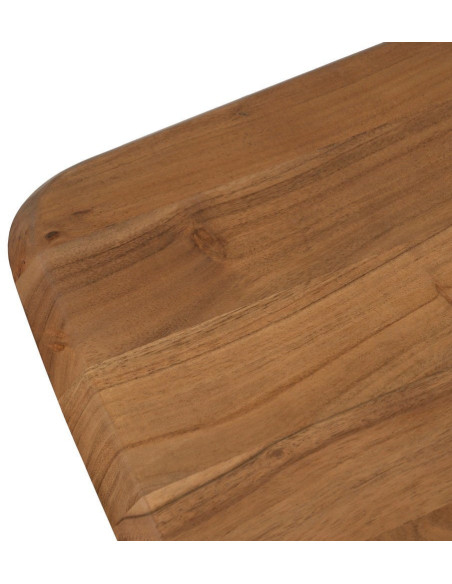 Table à manger industrielle Rectangulaire 8 personnes en Bois d'acacia Naturel Métal Noir Naira - 2