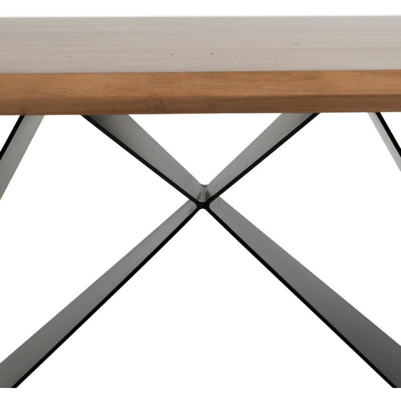 Table à manger industrielle Rectangulaire 8 personnes en Bois d'acacia Naturel Métal Noir Naira - 7
