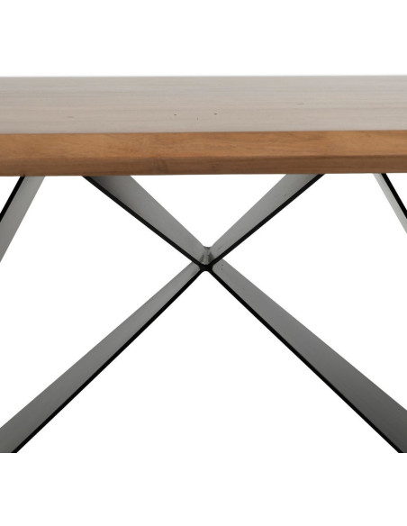 Table à manger industrielle Rectangulaire 8 personnes en Bois d'acacia Naturel Métal Noir Naira - 7