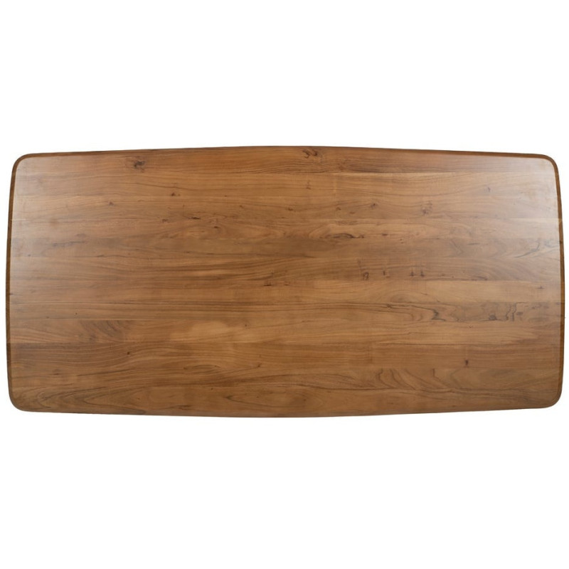 Table à manger industrielle Rectangulaire 8 personnes en Bois d'acacia Naturel Métal Noir Naira - 8