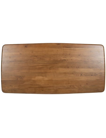 Table à manger industrielle Rectangulaire 8 personnes en Bois d'acacia Naturel Métal Noir Naira - 8