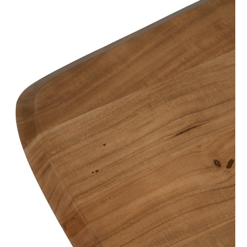 Grande Table basse industrielle Rectangulaire en Bois d'acacia Naturel Métal Noir Naira - 2