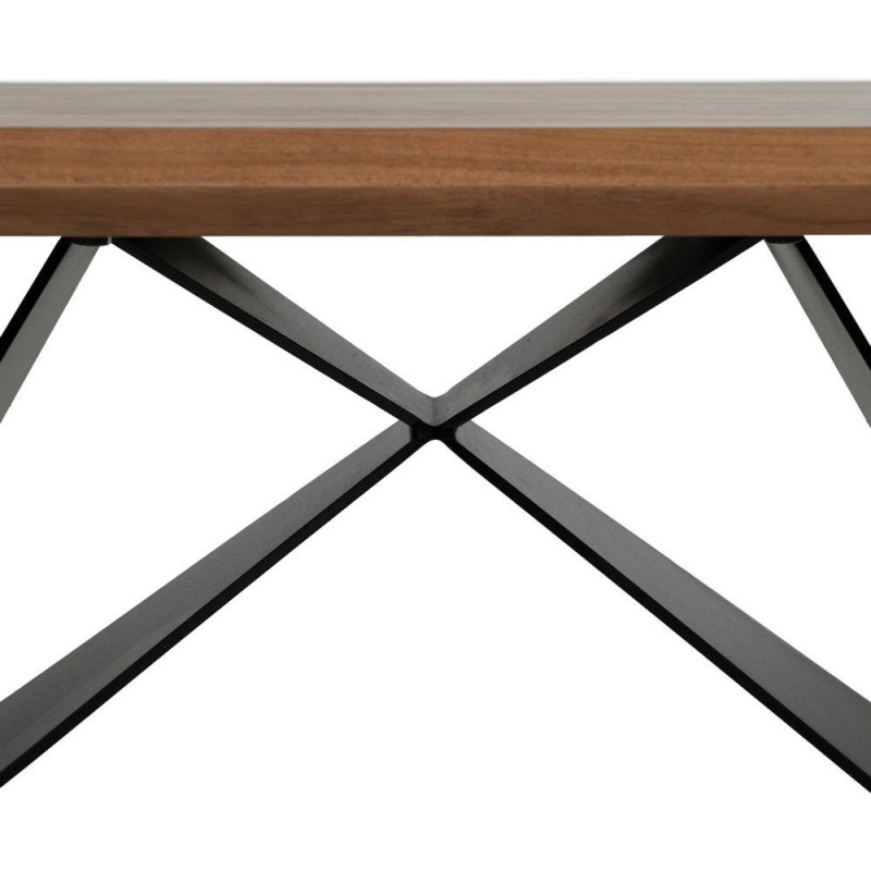 Grande Table basse industrielle Rectangulaire en Bois d'acacia Naturel Métal Noir Naira - 5