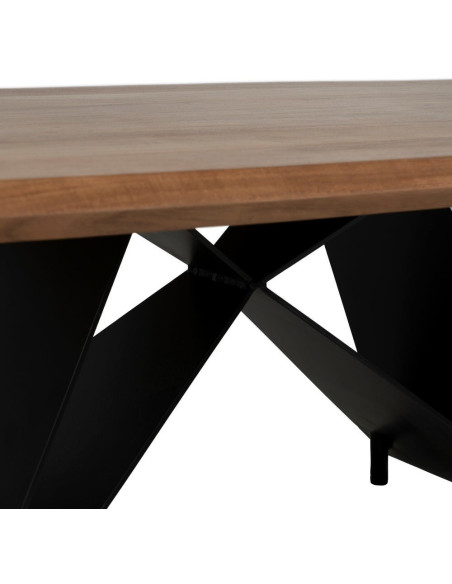 Grande Table basse industrielle Rectangulaire en Bois d'acacia Naturel Métal Noir Naira - 7