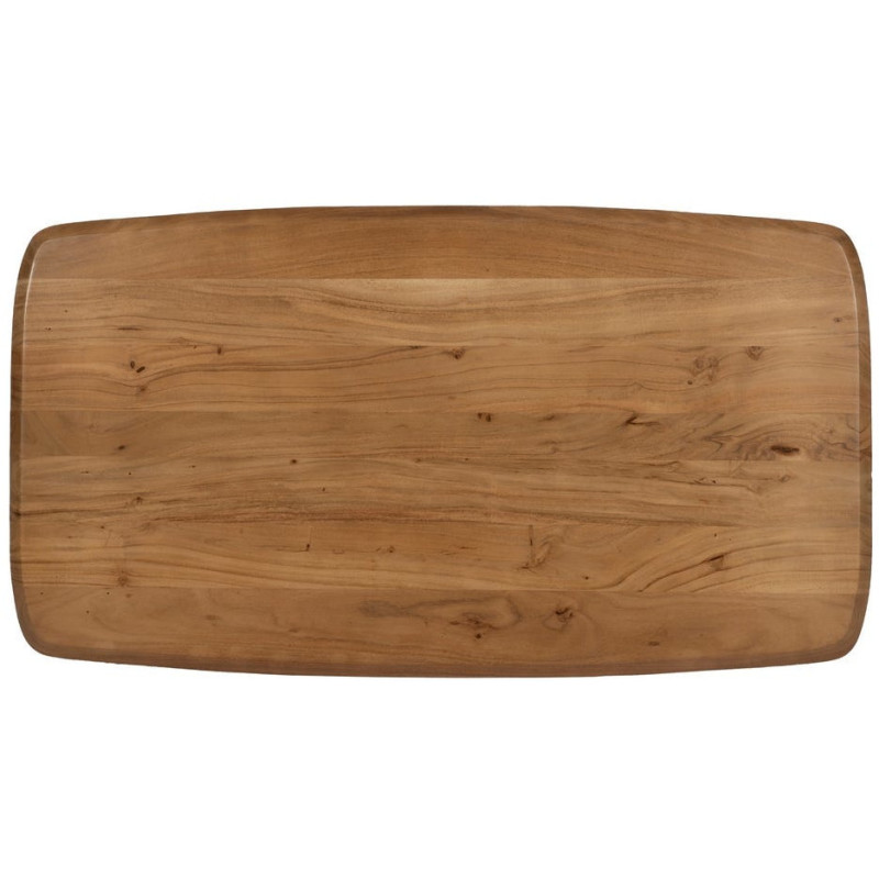 Grande Table basse industrielle Rectangulaire en Bois d'acacia Naturel Métal Noir Naira - 8