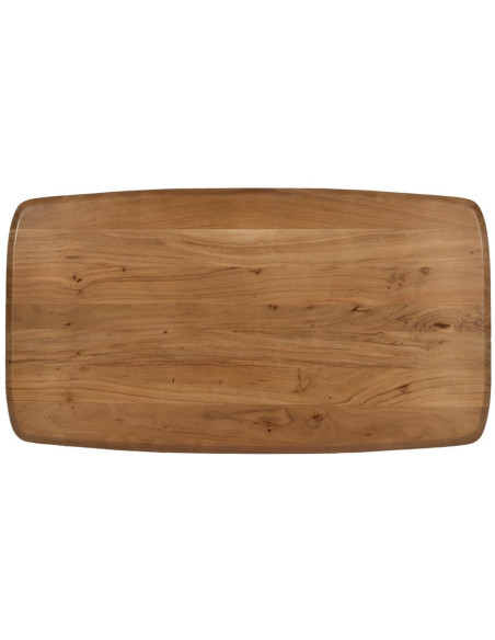 Grande Table basse industrielle Rectangulaire en Bois d'acacia Naturel Métal Noir Naira - 8