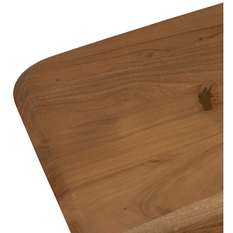 Table à manger industrielle Rectangulaire 6 personnes en Bois d'acacia Naturel Métal Noir Naira - 2