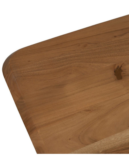 Table à manger industrielle Rectangulaire 6 personnes en Bois d'acacia Naturel Métal Noir Naira - 2