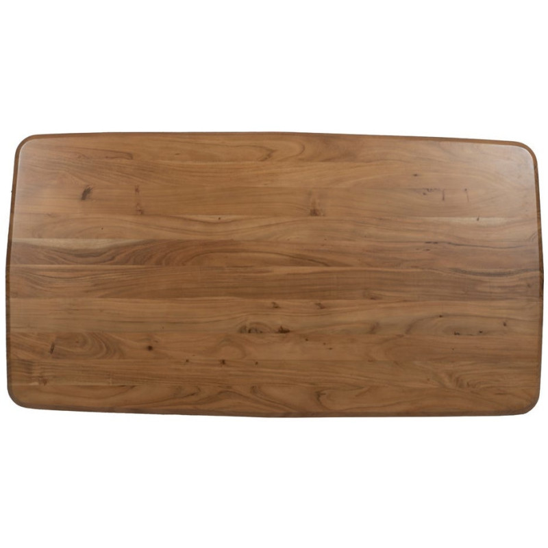 Table à manger industrielle Rectangulaire 6 personnes en Bois d'acacia Naturel Métal Noir Naira - 8
