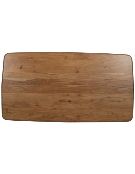 Table à manger industrielle Rectangulaire 6 personnes en Bois d'acacia Naturel Métal Noir Naira - 8
