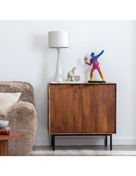 Buffet moderne 2 portes en Bois de manguier Marron Métal Noir Talaia - 2