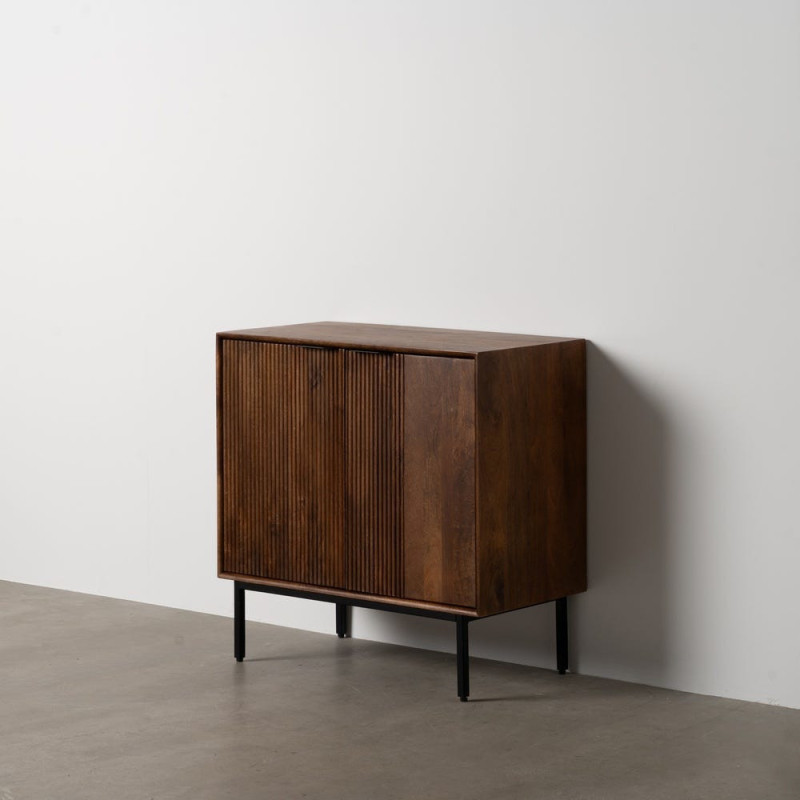 Buffet moderne 2 portes en Bois de manguier Marron Métal Noir Talaia - 3
