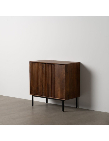 Buffet moderne 2 portes en Bois de manguier Marron Métal Noir Talaia - 3