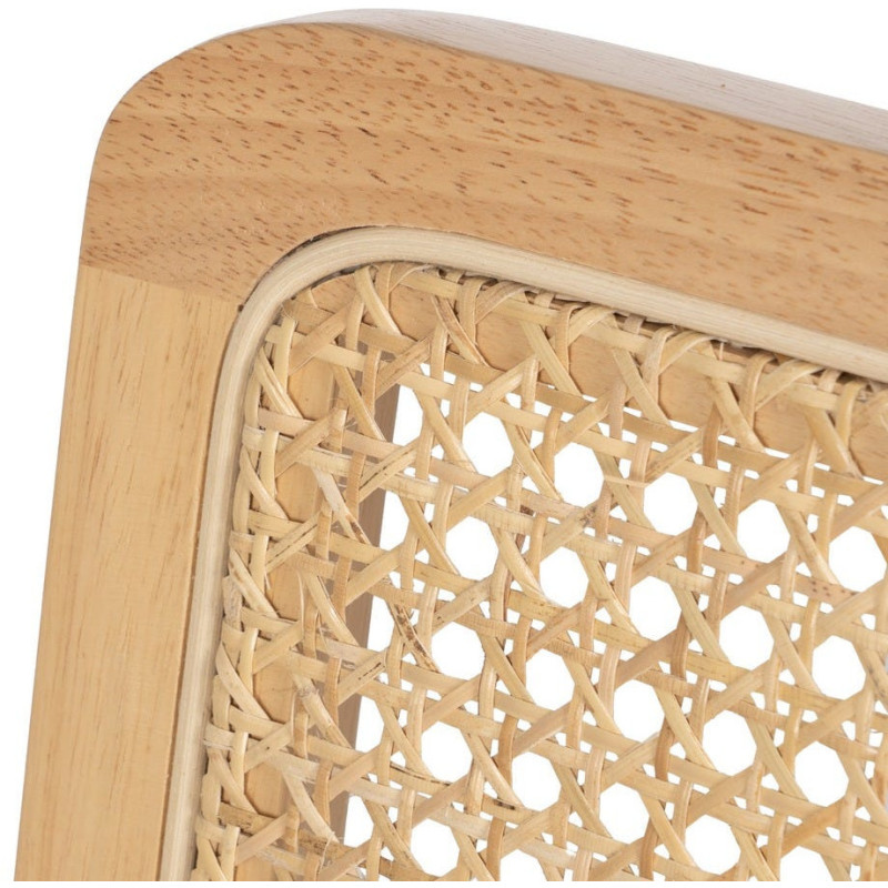 Chaise vintage en Bois d'hévéa Rotin Naturel Cannage Métal Argenté Karia - 6