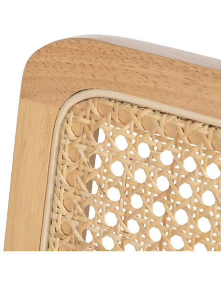 Chaise vintage en Bois d'hévéa Rotin Naturel Cannage Métal Argenté Karia - 6