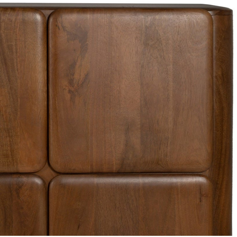 Buffet moderne 4 portes en Bois de manguier Marron Nosy Be - 4
