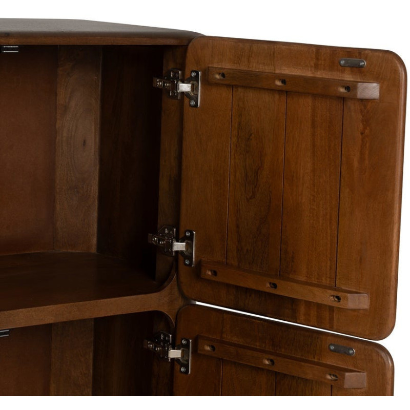 Buffet moderne 4 portes en Bois de manguier Marron Nosy Be - 5