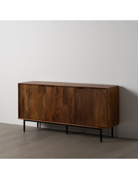 Buffet enfilade moderne 3 portes en Bois de manguier Marron Métal Noir Talaia - 3
