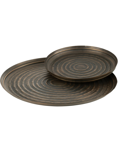 Plateau rond en métal bronze 60 cm - 4
