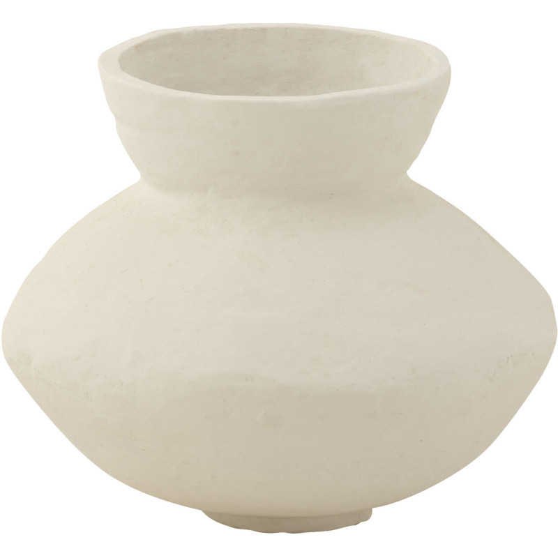 Vase Rond Hauteur 35 cm en Papier mâché Blanc Chayma - 1