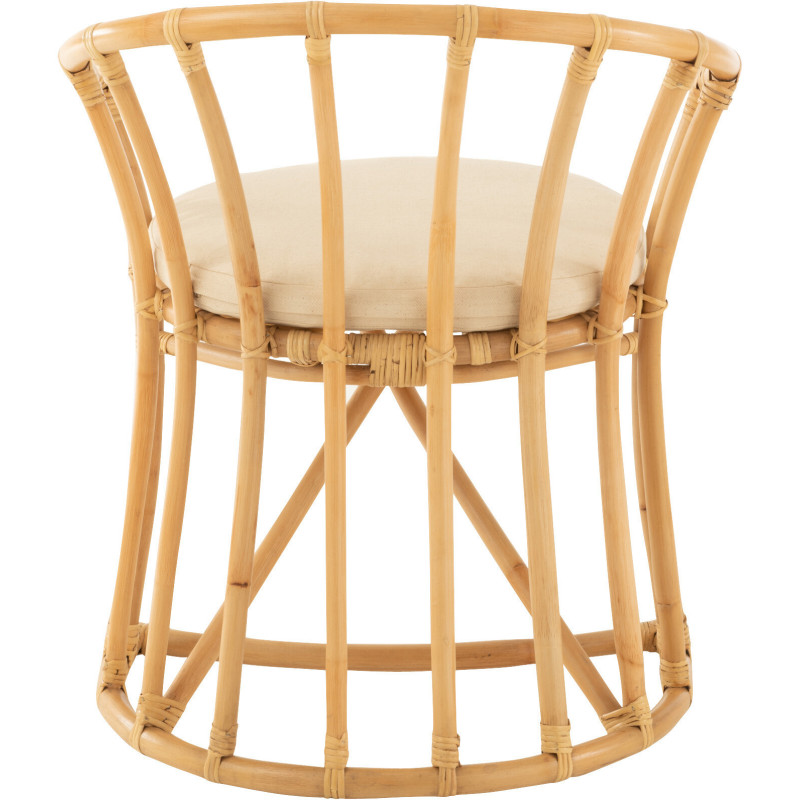 Fauteuil de table en Rotin Naturel Polyester Blanc Mayline - 4