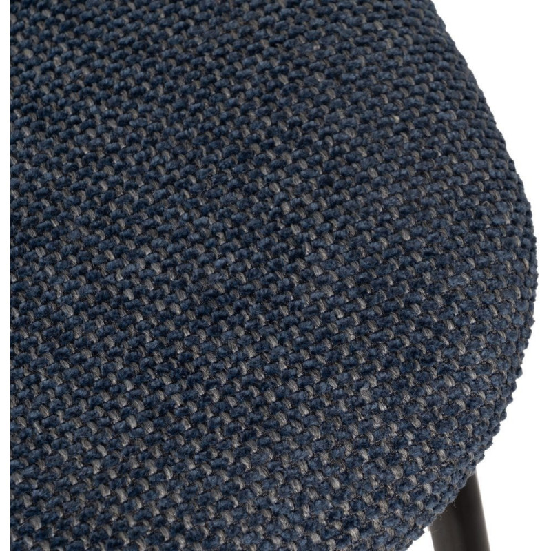 Chaise moderne d'écolier en Tissu Bleu Plywood Naturel Métal Noir Nelda (Lot de 4) - 8