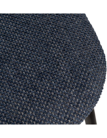 Chaise moderne d'écolier en Tissu Bleu Plywood Naturel Métal Noir Nelda (Lot de 4) - 8