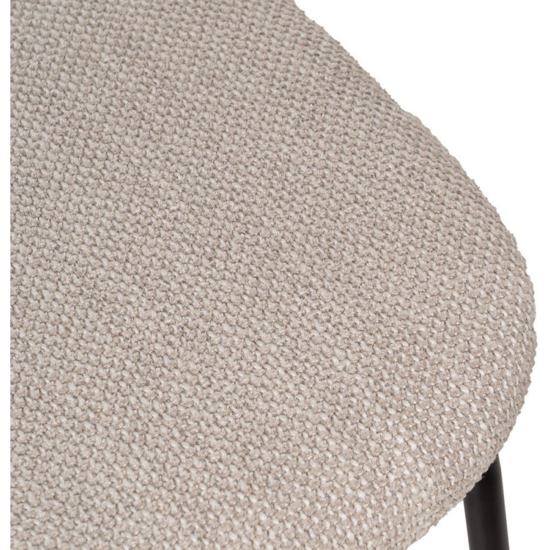 Chaise moderne d'écolier en Tissu Blanc crème Plywood Marron Métal Noir Nelda (Lot de 4) - 8
