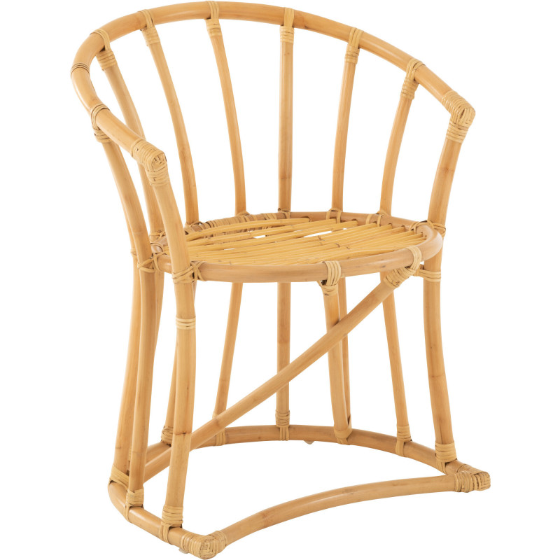 Fauteuil de table en Rotin Naturel Polyester Blanc Mayline - 8