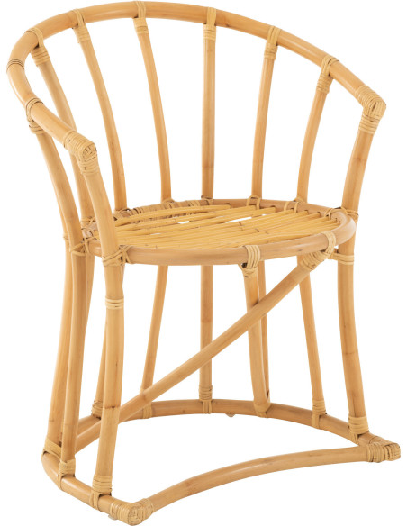 Fauteuil de table en Rotin Naturel Polyester Blanc Mayline - 8