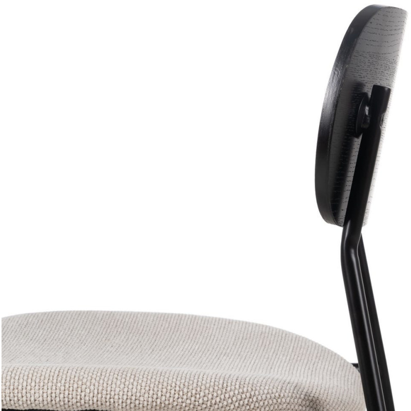 Chaise moderne d'écolier en Tissu Blanc Plywood Noir Métal Noir Nelda (Lot de 4) - 7