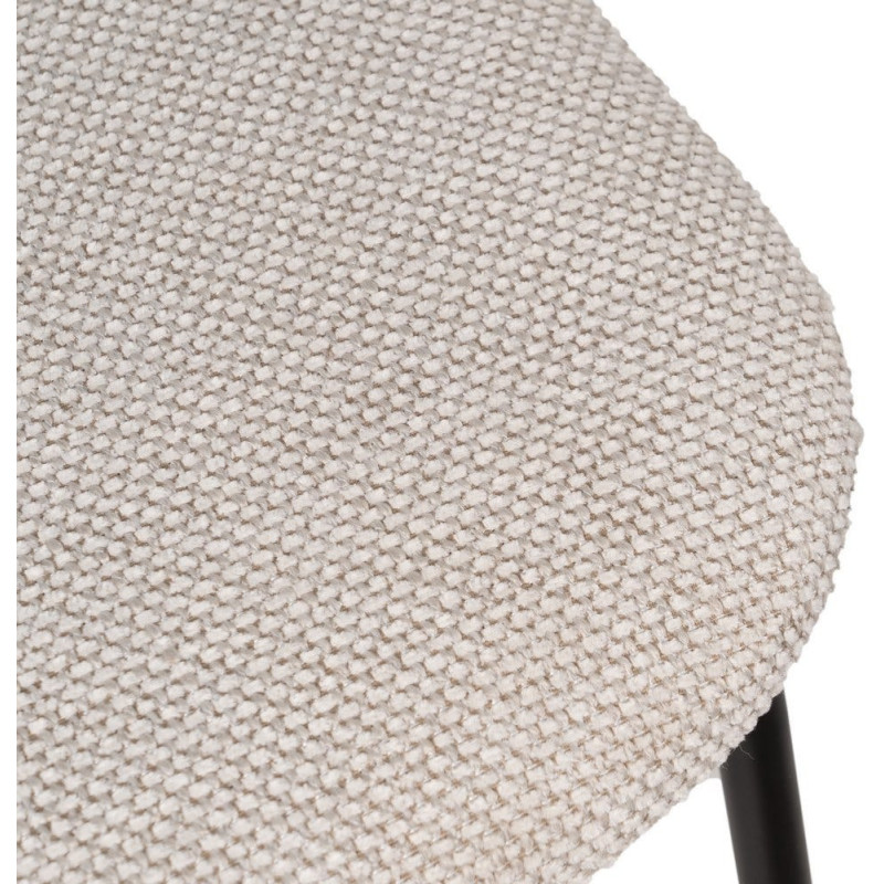 Chaise moderne d'écolier en Tissu Blanc Plywood Noir Métal Noir Nelda (Lot de 4) - 8