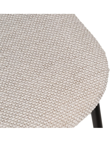 Chaise moderne d'écolier en Tissu Blanc Plywood Noir Métal Noir Nelda (Lot de 4) - 8