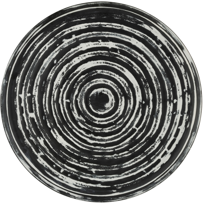 Plateau rond en métal noir et blanc 51 cm - 3