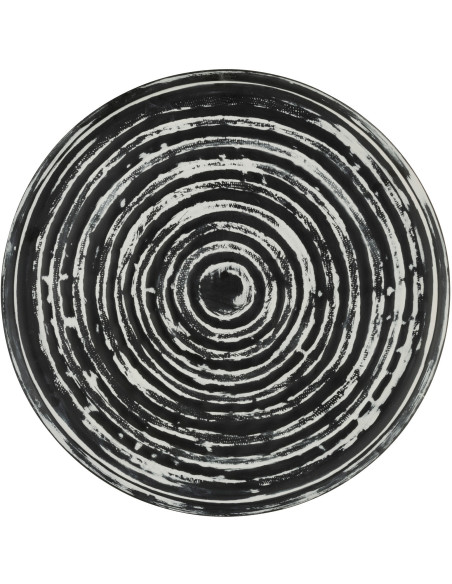 Plateau rond en métal noir et blanc 51 cm - 3