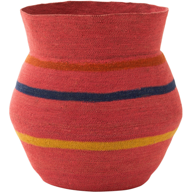 Cache-pot Rond Rond XL Diamètre 45 cm en Jonc de mer Rose Mahdi - 1