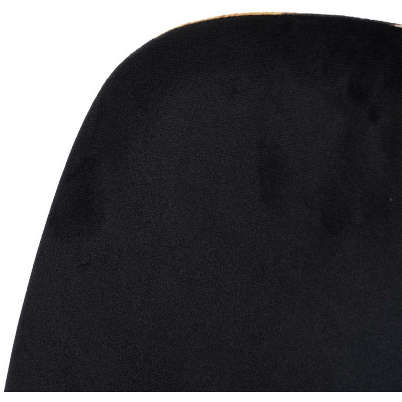 Chaise moderne dos motif fleurs en Tissu Métal Noir Nerea (Lot de 4) - 6