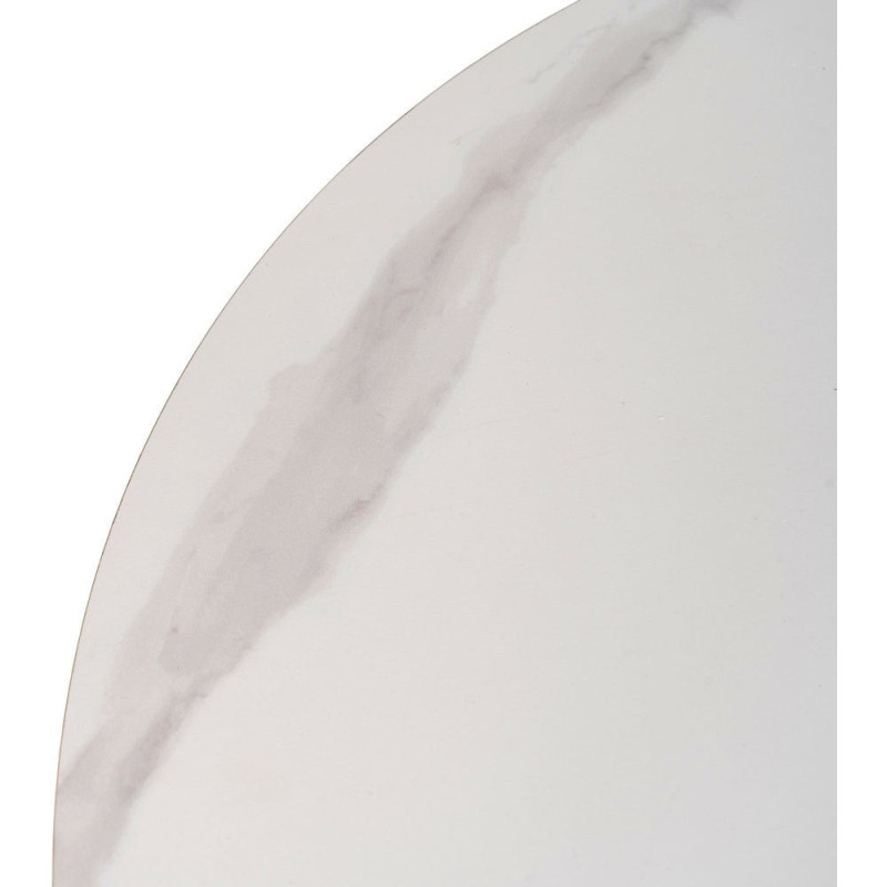 Table à manger moderne chic Ovale 6 personnes en Bois MDF Naturel Noir Céramique Blanc Effet marbre Dalina - 2