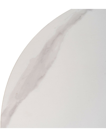 Table à manger moderne chic Ovale 6 personnes en Bois MDF Naturel Noir Céramique Blanc Effet marbre Dalina - 2