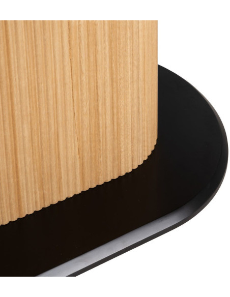 Table à manger moderne chic Ovale 6 personnes en Bois MDF Naturel Noir Céramique Blanc Effet marbre Dalina - 7