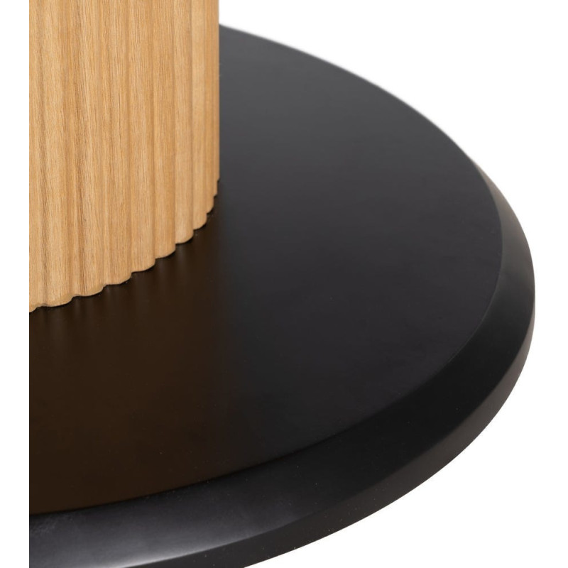 Table à manger moderne chic Ovale 6 personnes en Bois MDF Naturel Noir Céramique Blanc Effet marbre Dalina - 8