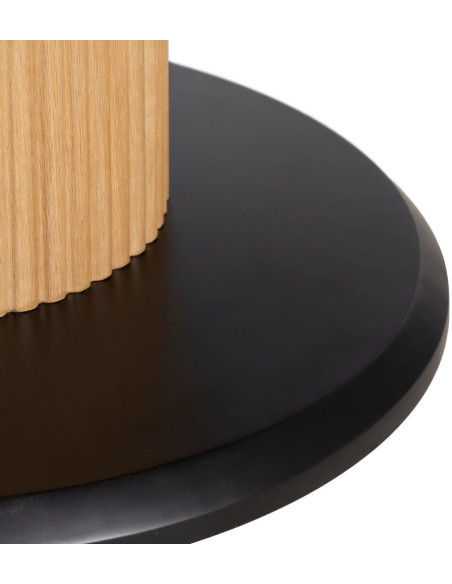 Table à manger moderne chic Ovale 6 personnes en Bois MDF Naturel Noir Céramique Blanc Effet marbre Dalina - 8