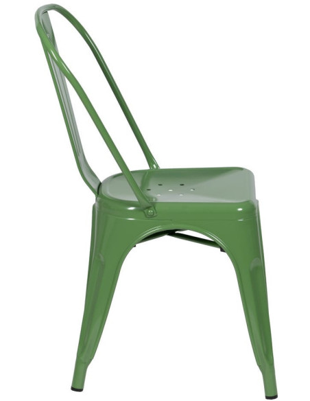 Chaise industrielle chic en Métal Vert Dallas (Lot de 4) - 2